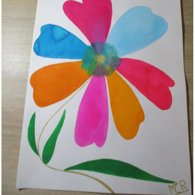 lámina de acuarela "flor"