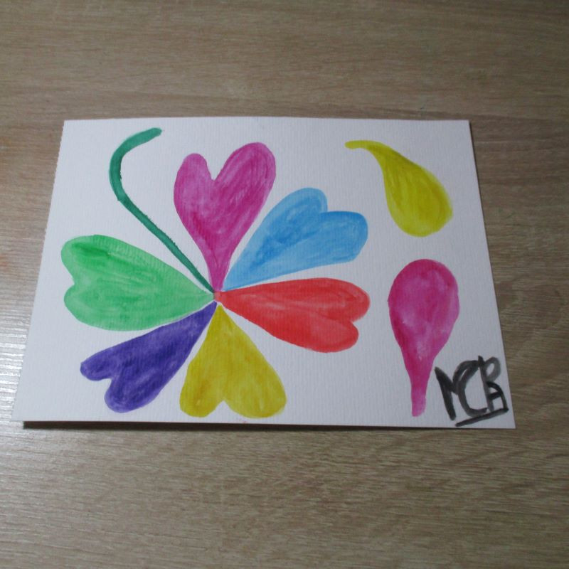 Postal "Flor de varios colores"
