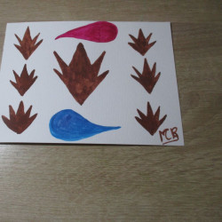 Postal de acuarela "Hojas"