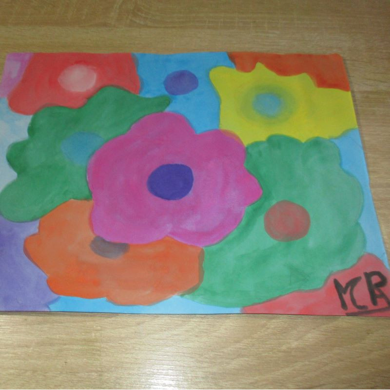 lámina de acuarela "paisaje floral"