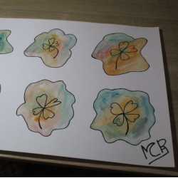 lámina de acuarela "Flores...