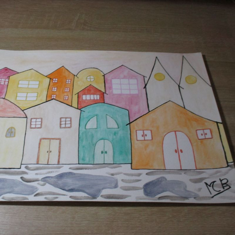 "Ciudad" de acuarela