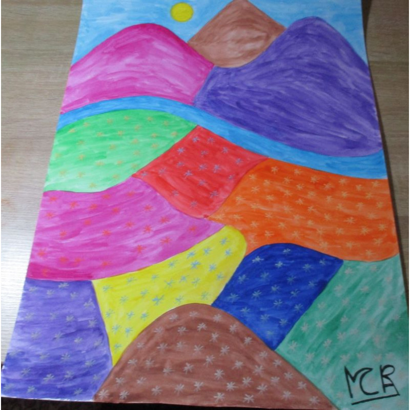 Lámina de acuarela "Montaña de color"
