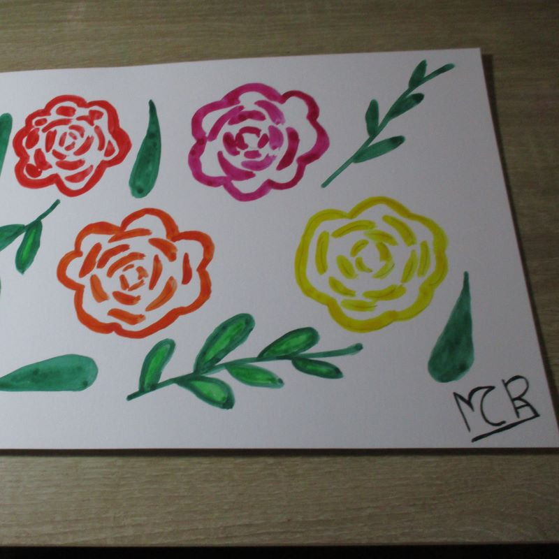 Lámina floral de acuarela