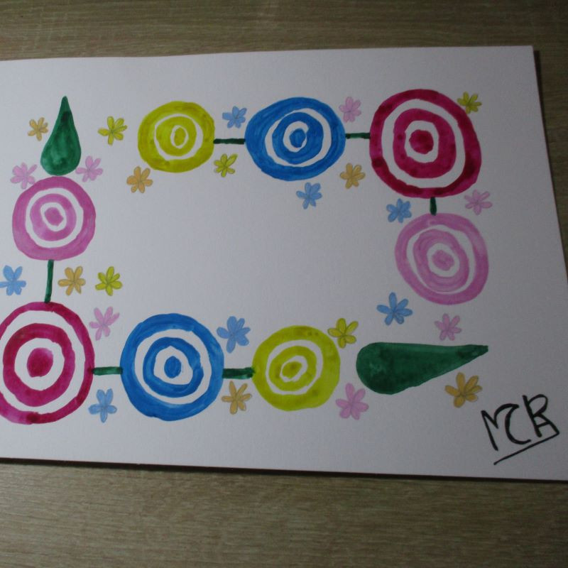 Cuadro de acuarela de motivo "Floral"