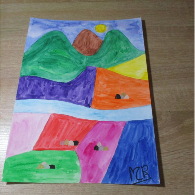 Lámina de acuarela "Montaña de color" 26