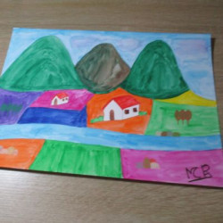 Lámina de acuarela "Montaña...