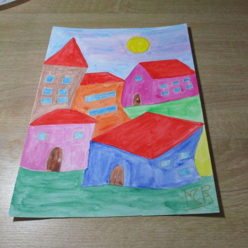 Lámina de acuarela "Ciudad 1"
