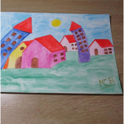 Lámina de acuarela "Ciudad 4"
