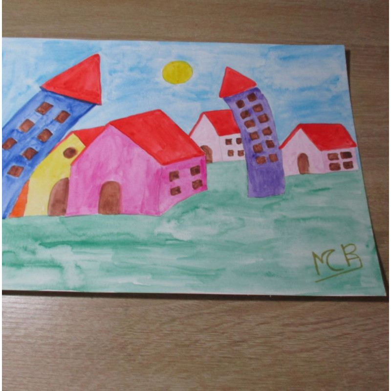 Lámina de acuarela "Ciudad 4"