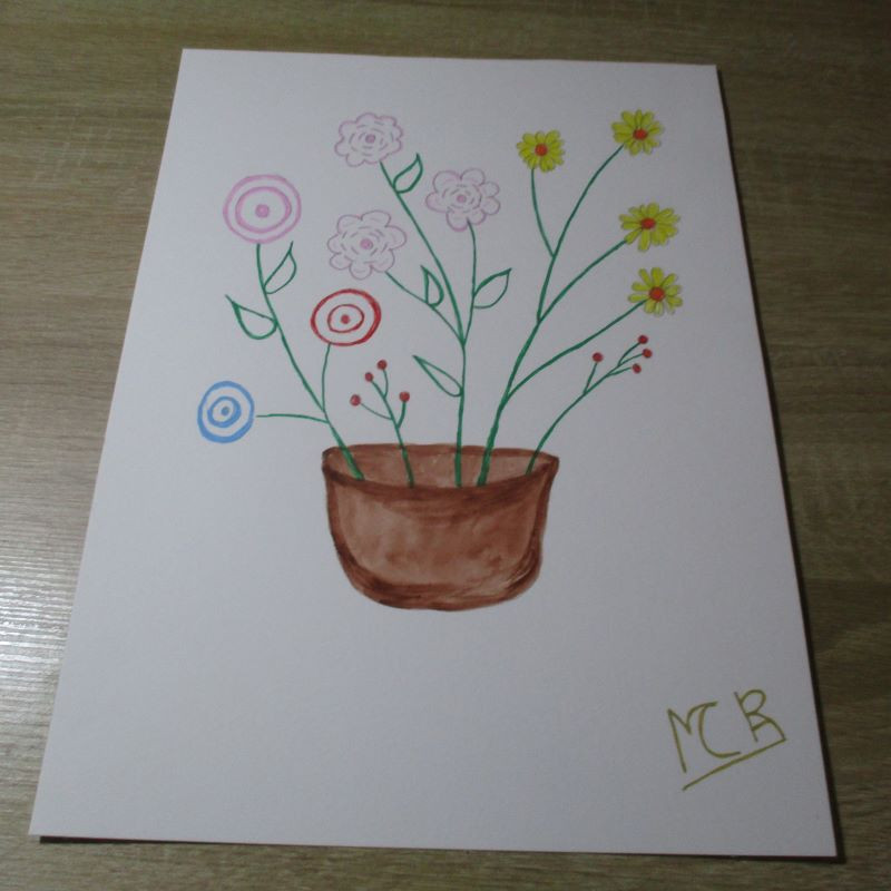 Lámina de acuarela "Florero"