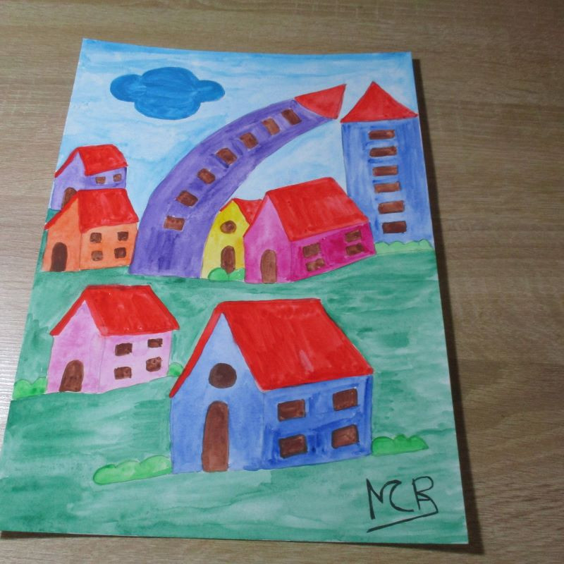 Lámina de acuarela "Ciudad 6"