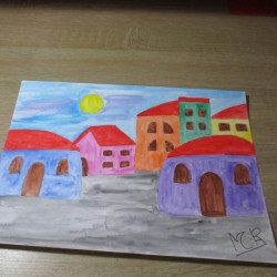 Lámina de acuarela "Ciudad 7"