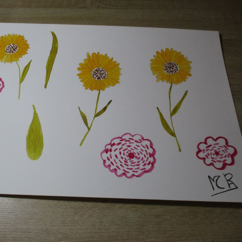 Flor original da acuarela 2