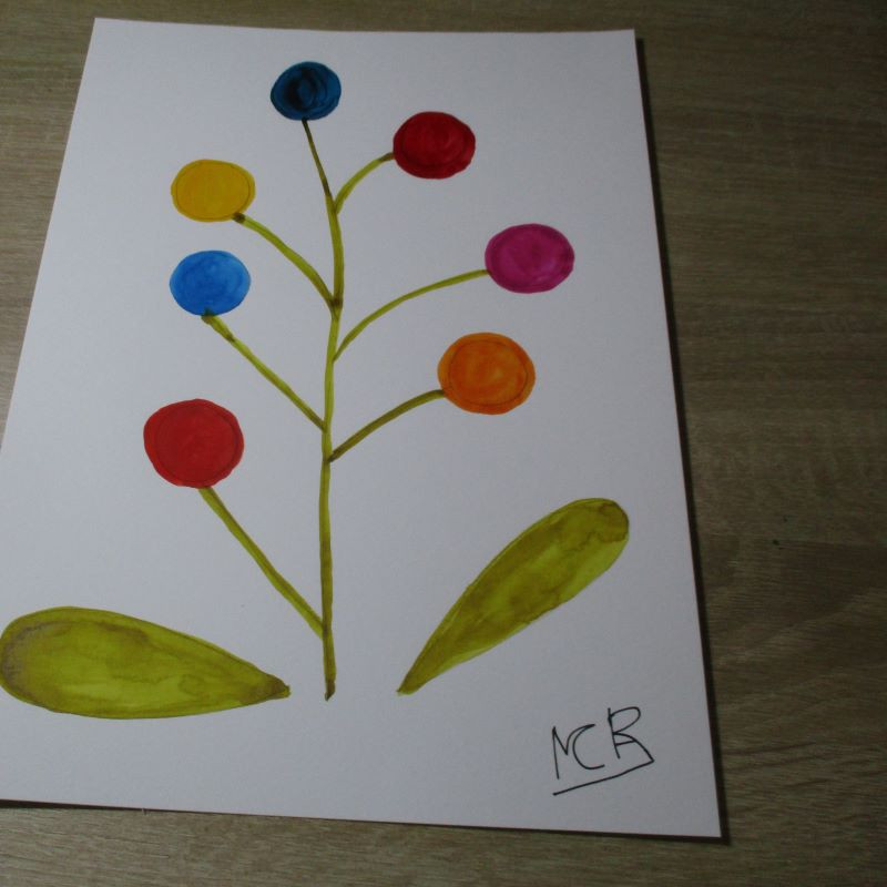 Flor original de acuarela 5