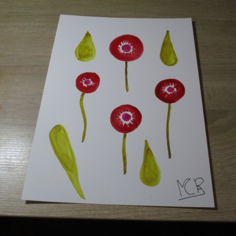 Flor original de acuarela 8