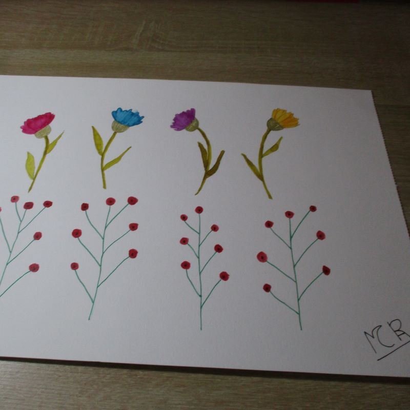 Flor original de acuarela 12