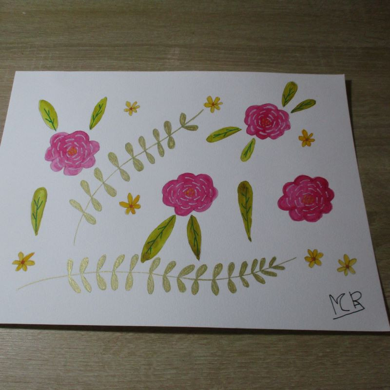 Flor original de acuarela 18