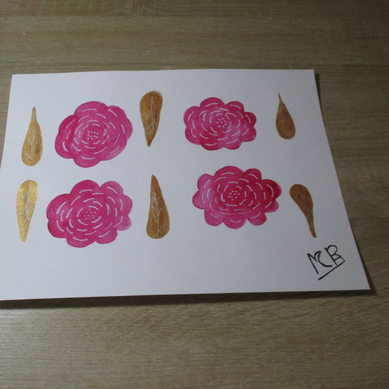 Flor original de acuarela 22