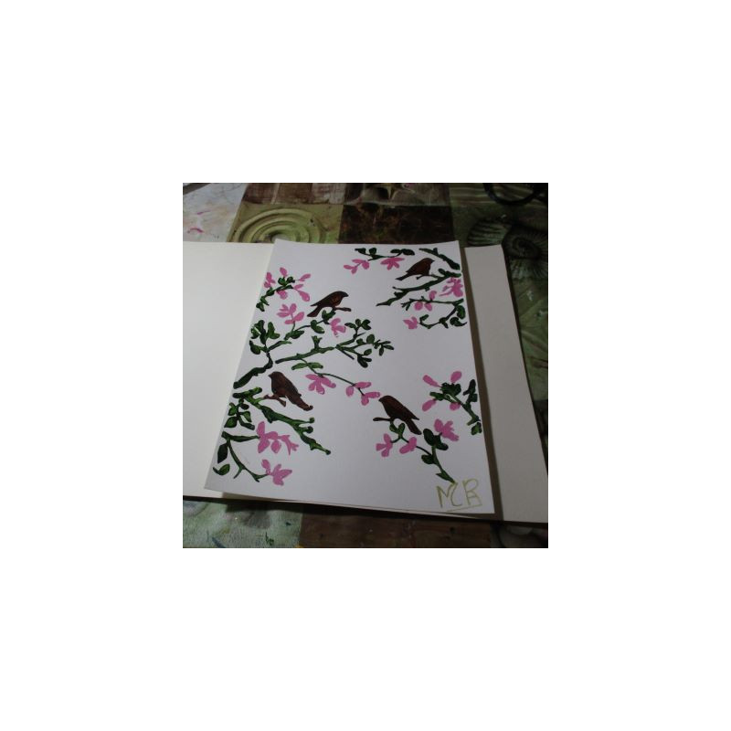 Pintura con pájaros 1