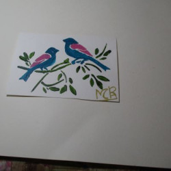 Pintura con pájaros 2