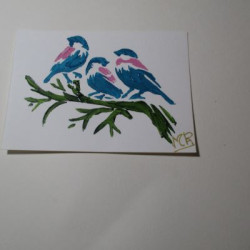 Pintura con pájaros 5
