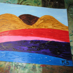 Montaña de color de acrílico