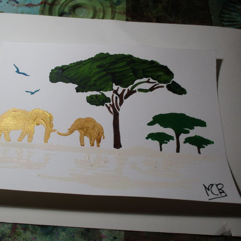 Sabana africana de acrílico