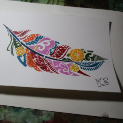 Pluma de colores de acrílico