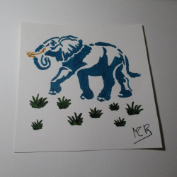 Cuadro de elefante de acrílico