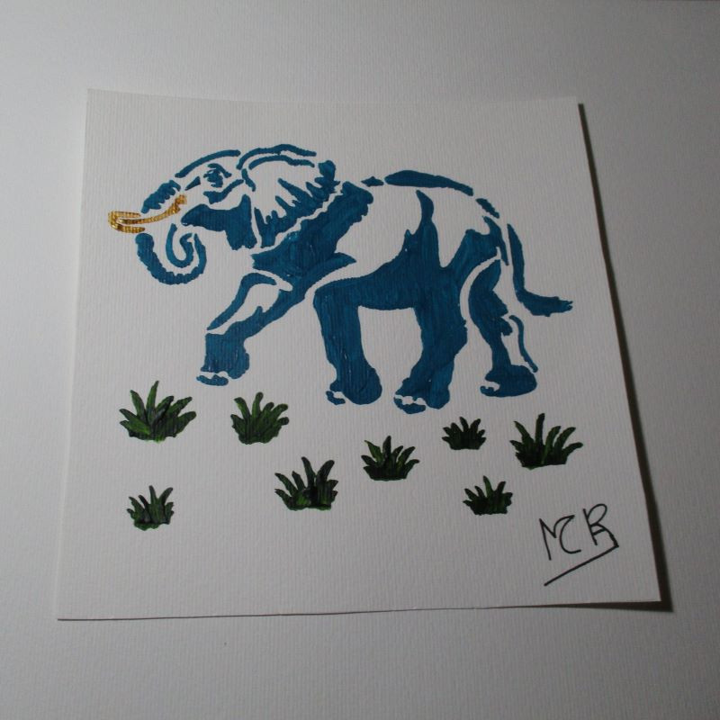 Cuadro de elefante de acrílico