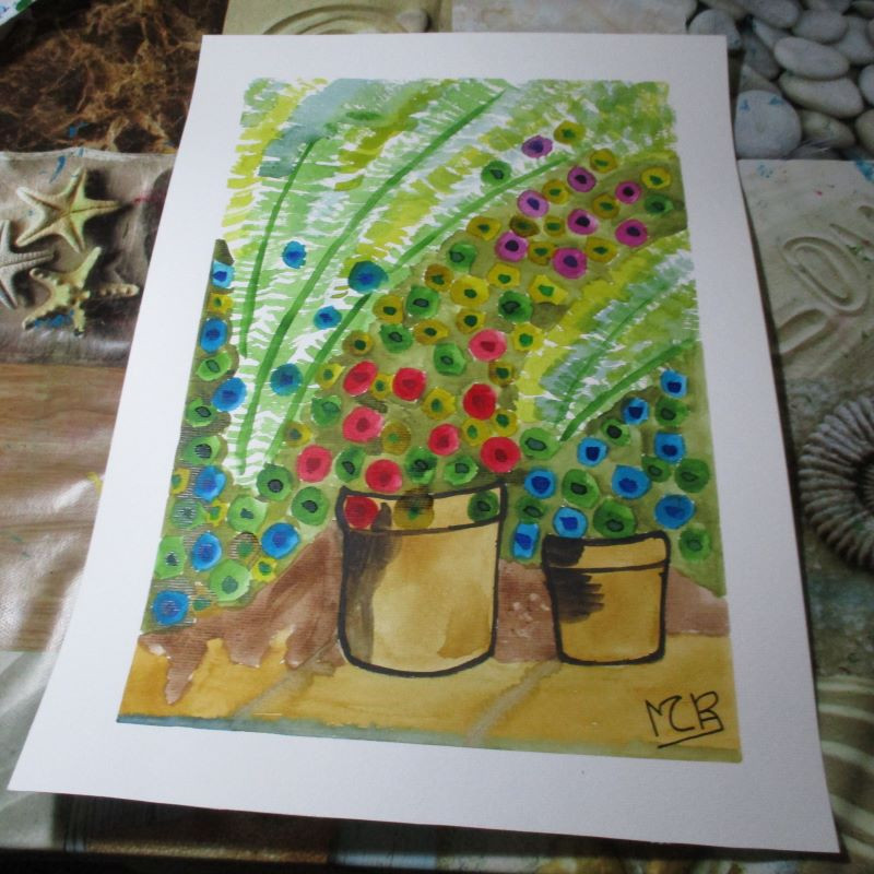 Macetas con flores