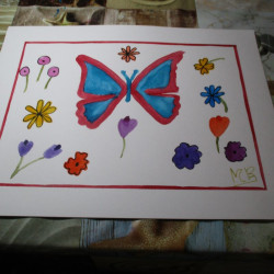 Mariposa con flores