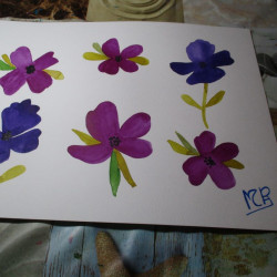 Flores lilas y berenjenas